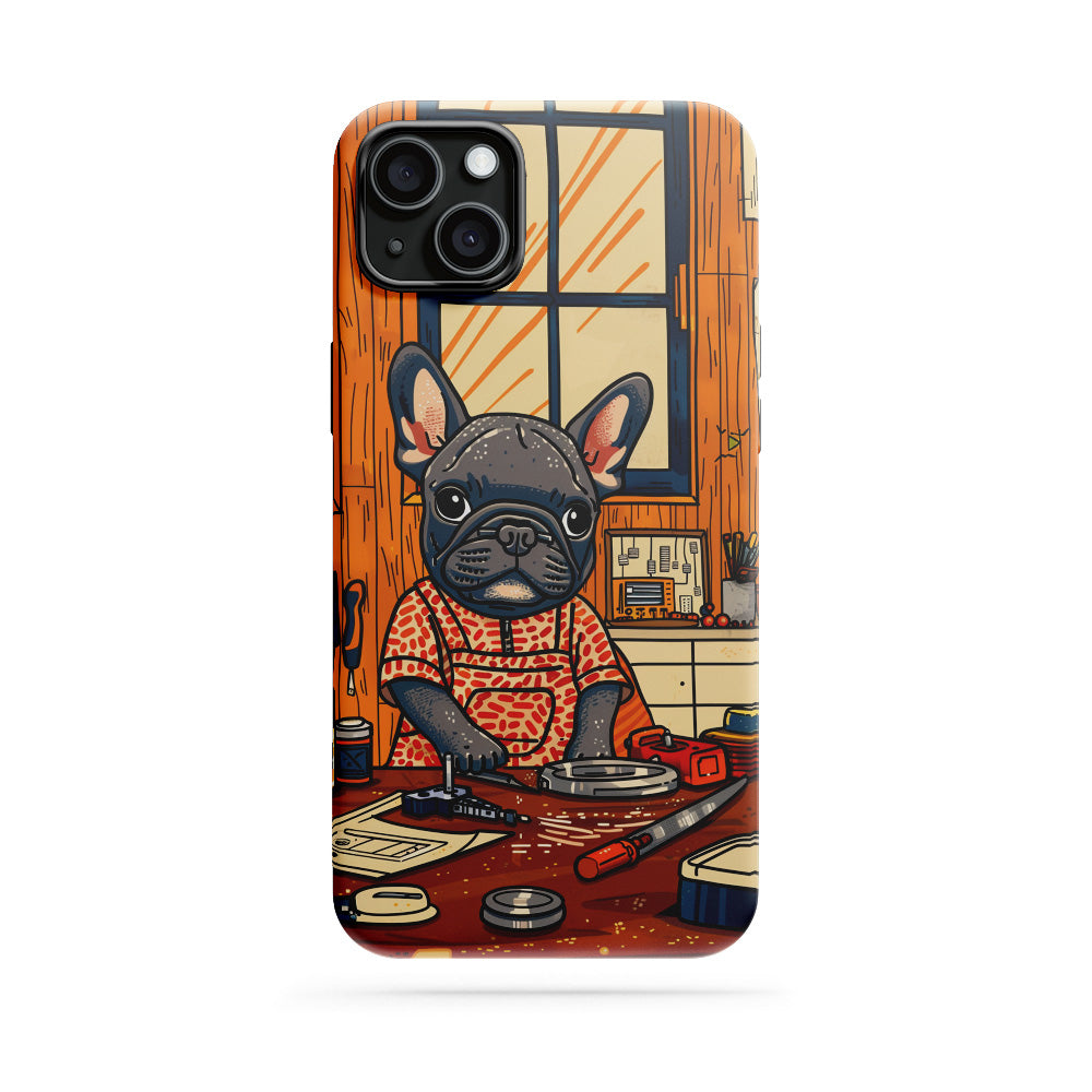 Double-Layer Semi-Handprinted Tough Matte iPhone Case