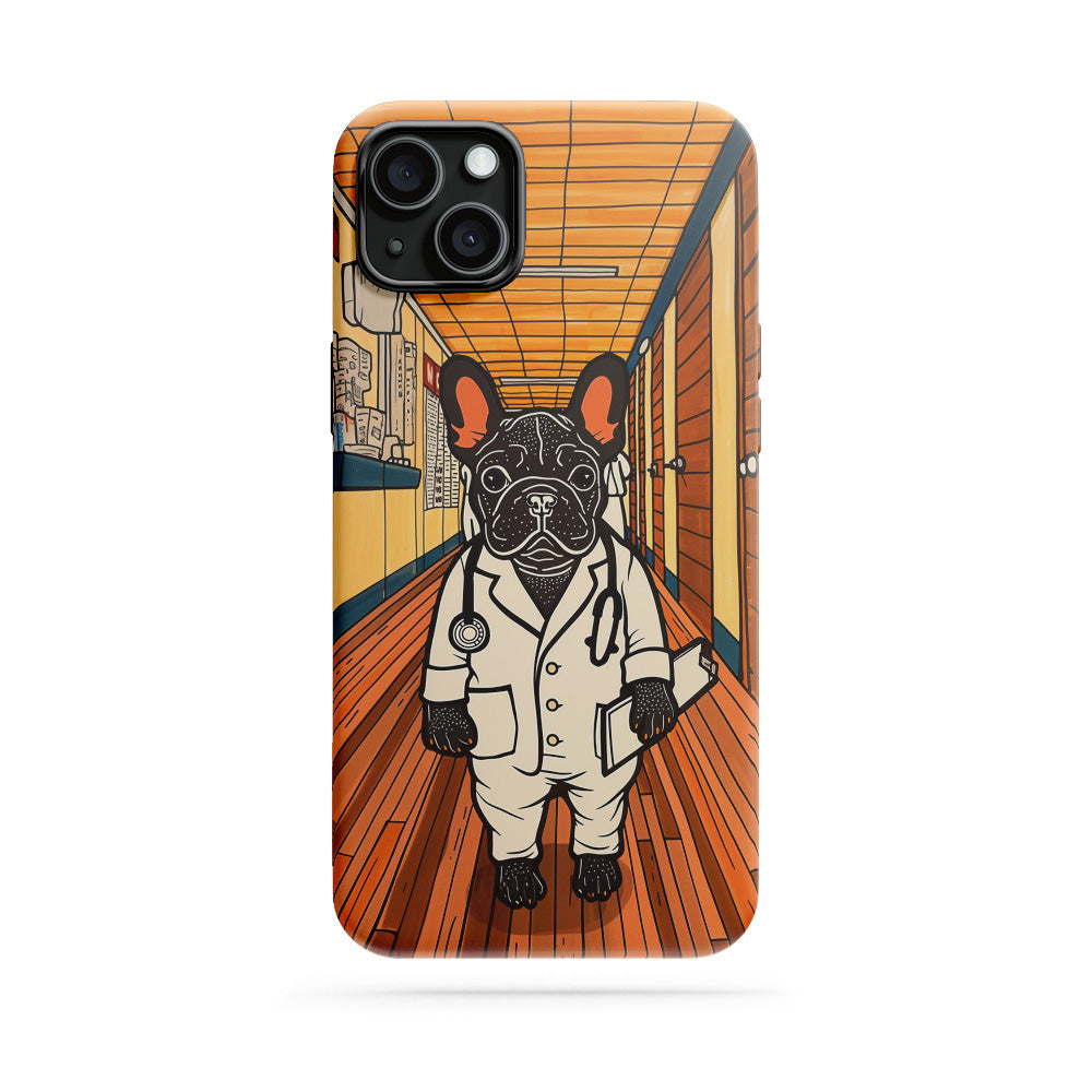 Double-Layer Semi-Handprinted Tough Matte iPhone Case