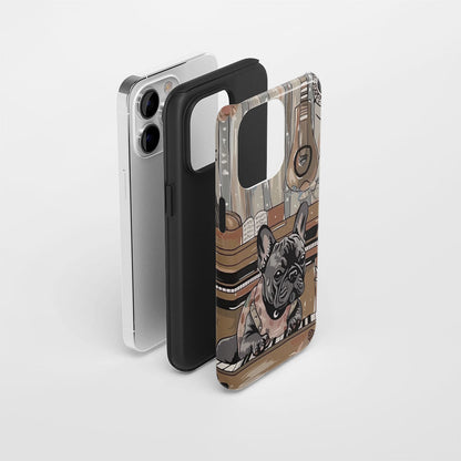 Double-Layer Semi-Handprinted Tough Matte iPhone Case