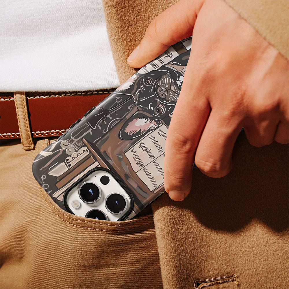 Double-Layer Semi-Handprinted Tough Matte iPhone Case