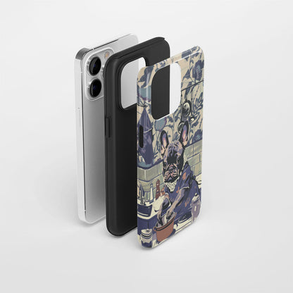 Double-Layer Semi-Handprinted Tough Matte iPhone Case