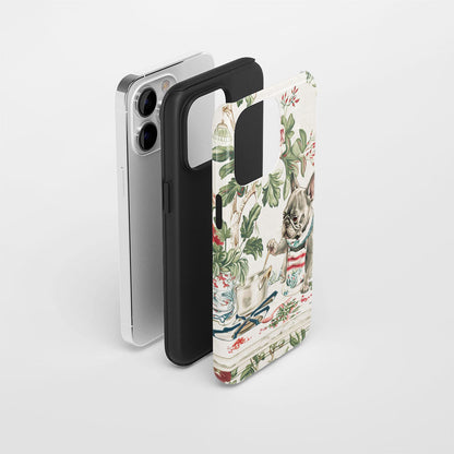 Double-Layer Semi-Handprinted Tough Matte iPhone Case