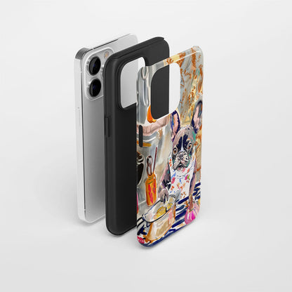 Double-Layer Semi-Handprinted Tough Matte iPhone Case