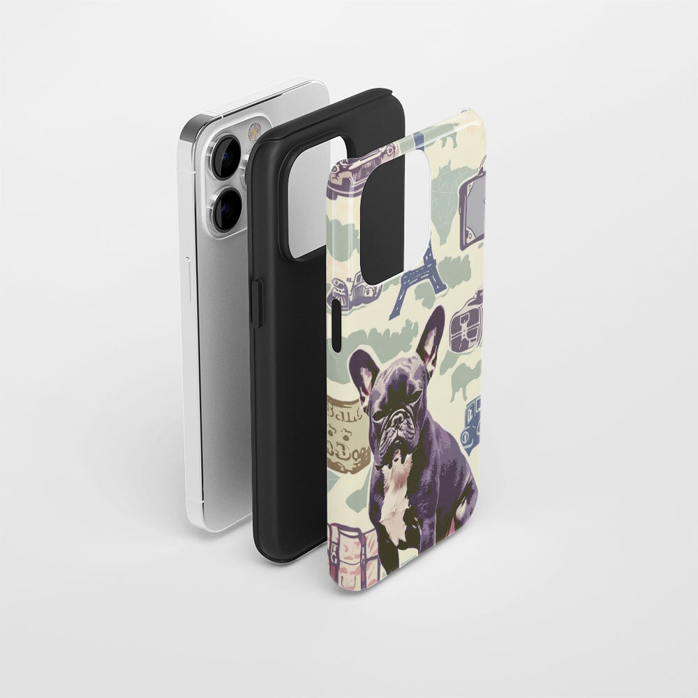 Double-Layer Semi-Handprinted Tough Matte iPhone Case