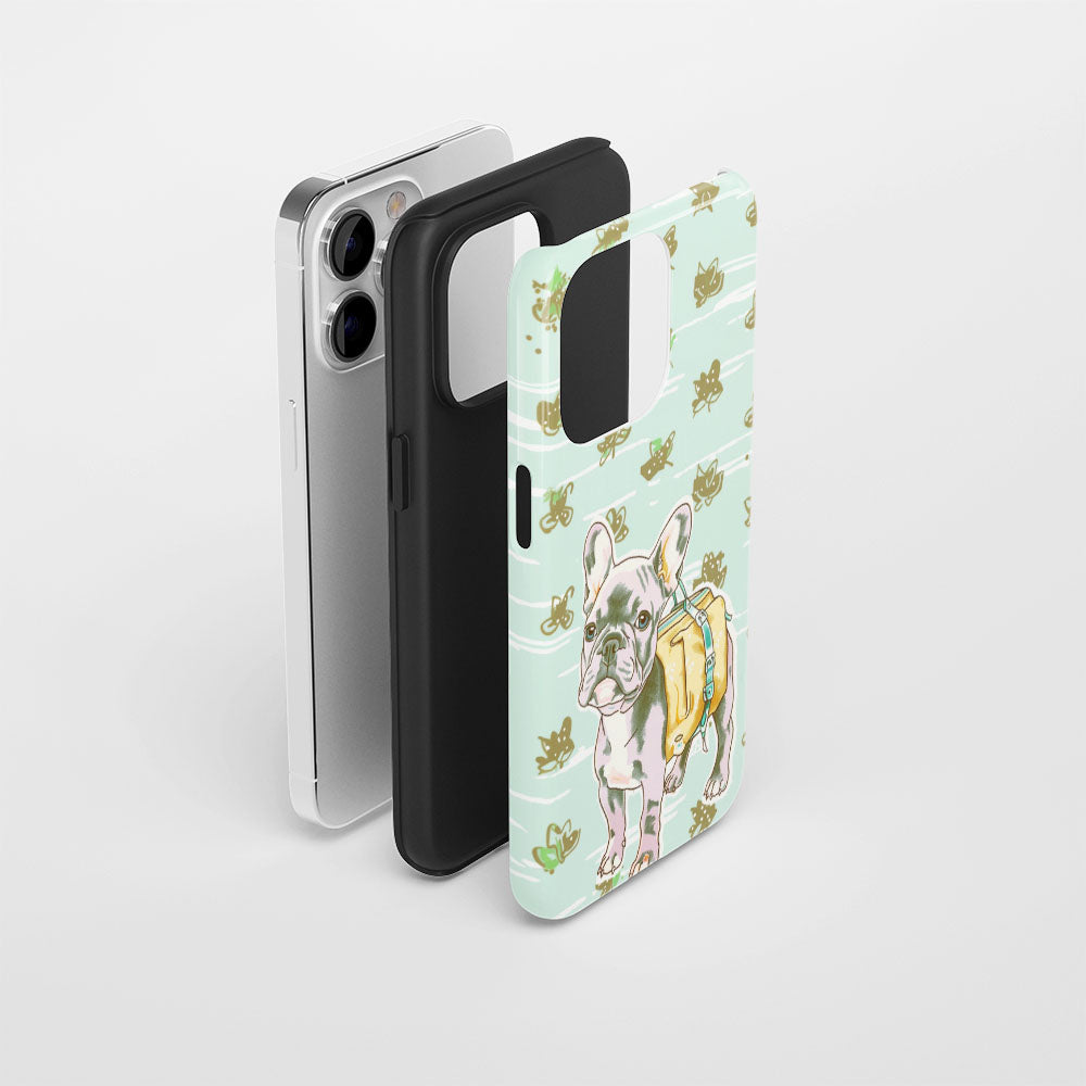 Double-Layer Semi-Handprinted Tough Matte iPhone Case