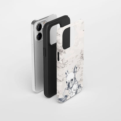 Double-Layer Semi-Handprinted Tough Matte iPhone Case