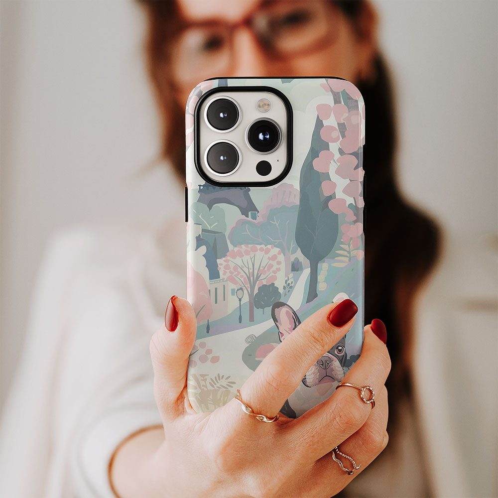 Double-Layer Semi-Handprinted Tough Matte iPhone Case