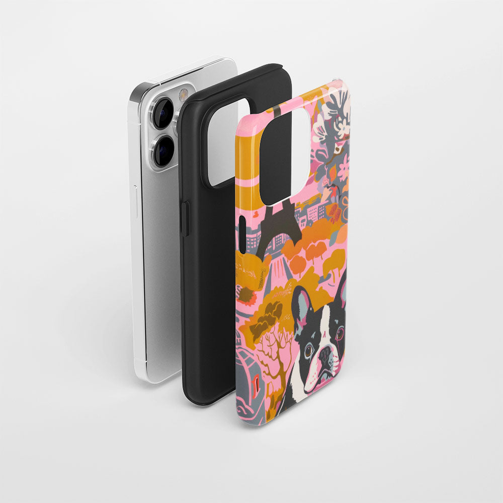 Double-Layer Semi-Handprinted Tough Matte iPhone Case