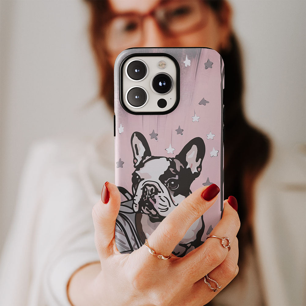 Double-Layer Semi-Handprinted Tough Matte iPhone Case