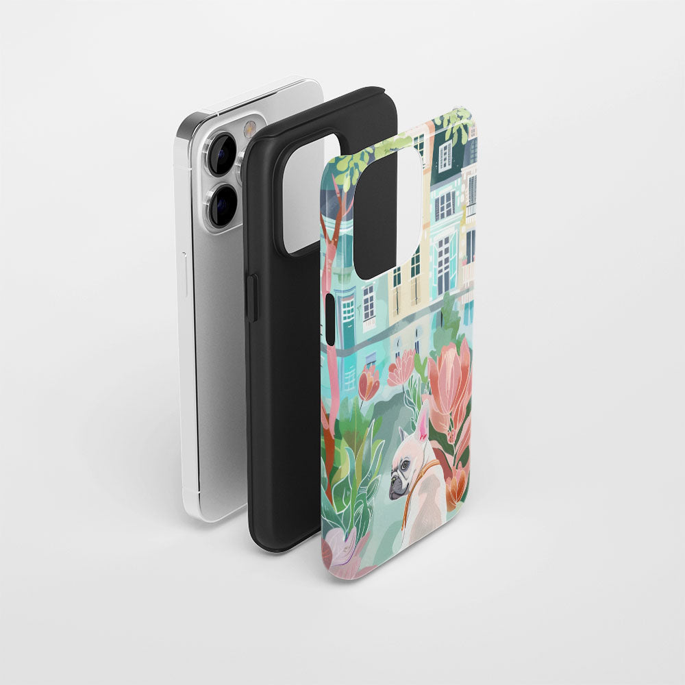 Double-Layer Semi-Handprinted Tough Matte iPhone Case