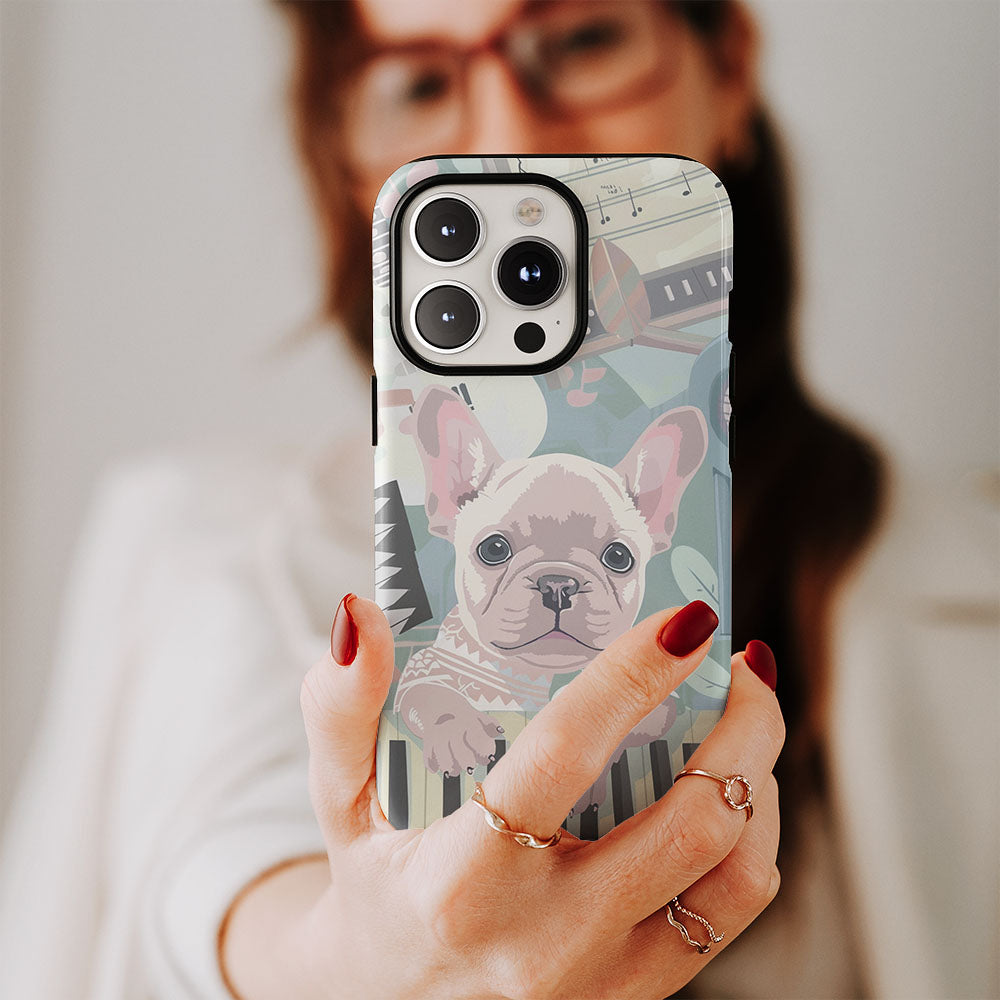 Double-Layer Semi-Handprinted Tough Matte iPhone Case