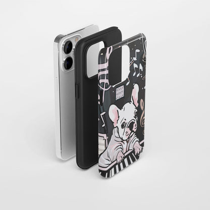 Double-Layer Semi-Handprinted Tough Matte iPhone Case