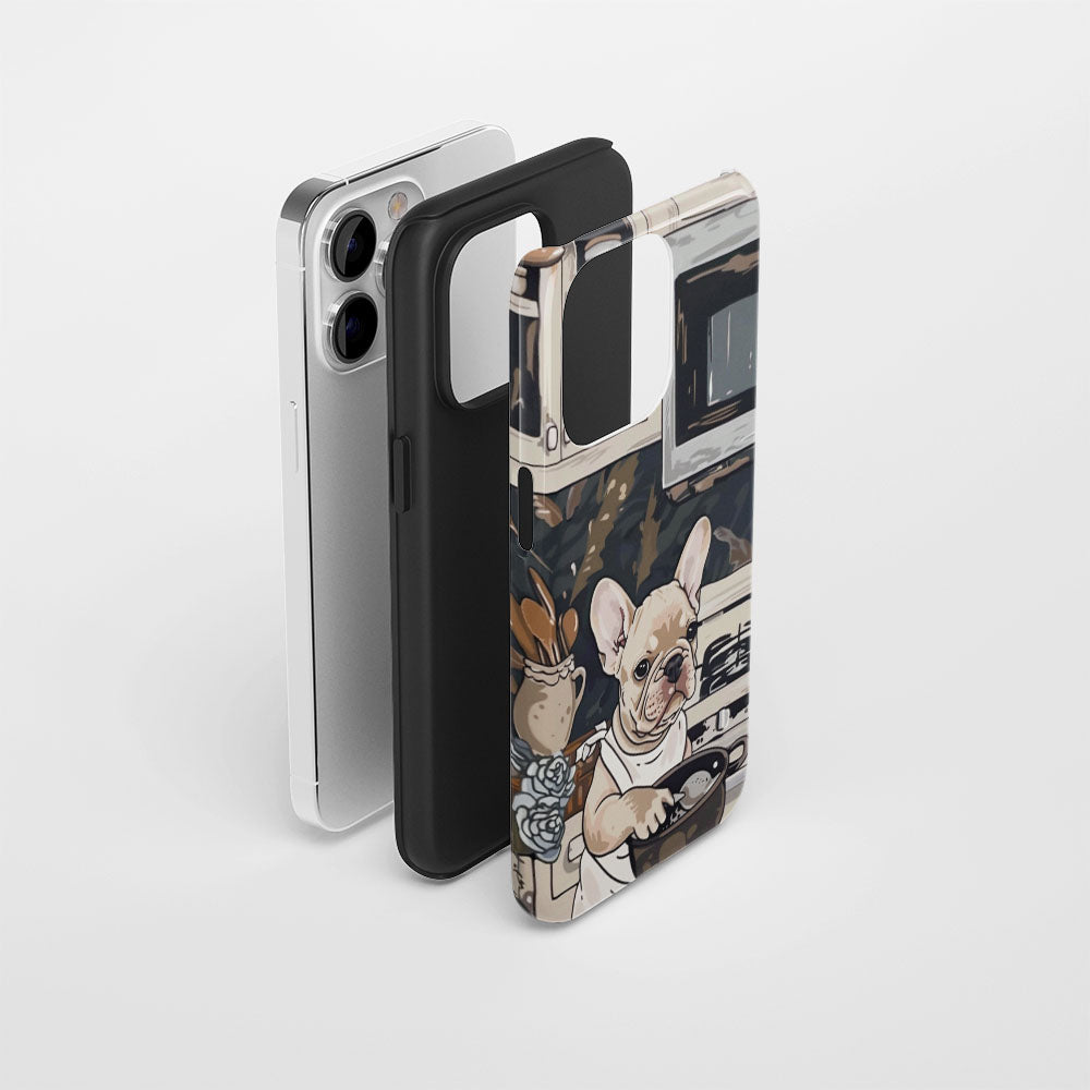 Double-Layer Semi-Handprinted Tough Matte iPhone Case