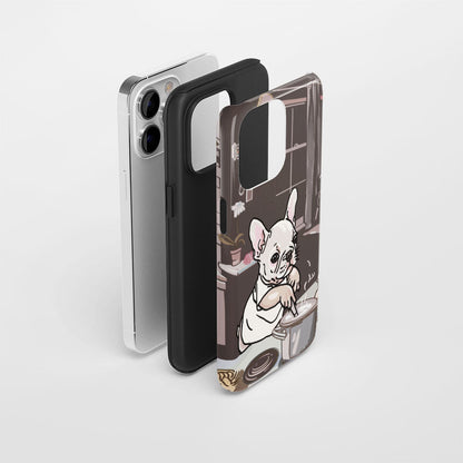 Double-Layer Semi-Handprinted Tough Matte iPhone Case