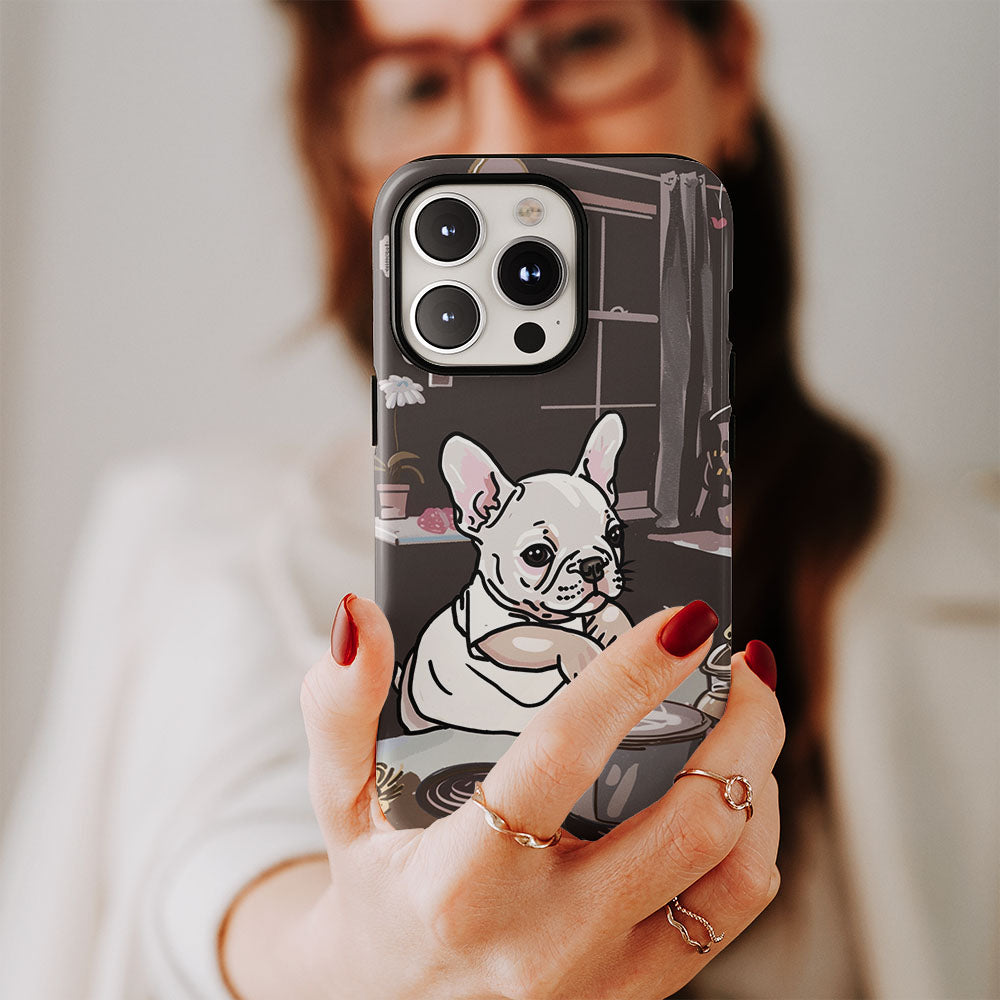 Double-Layer Semi-Handprinted Tough Matte iPhone Case