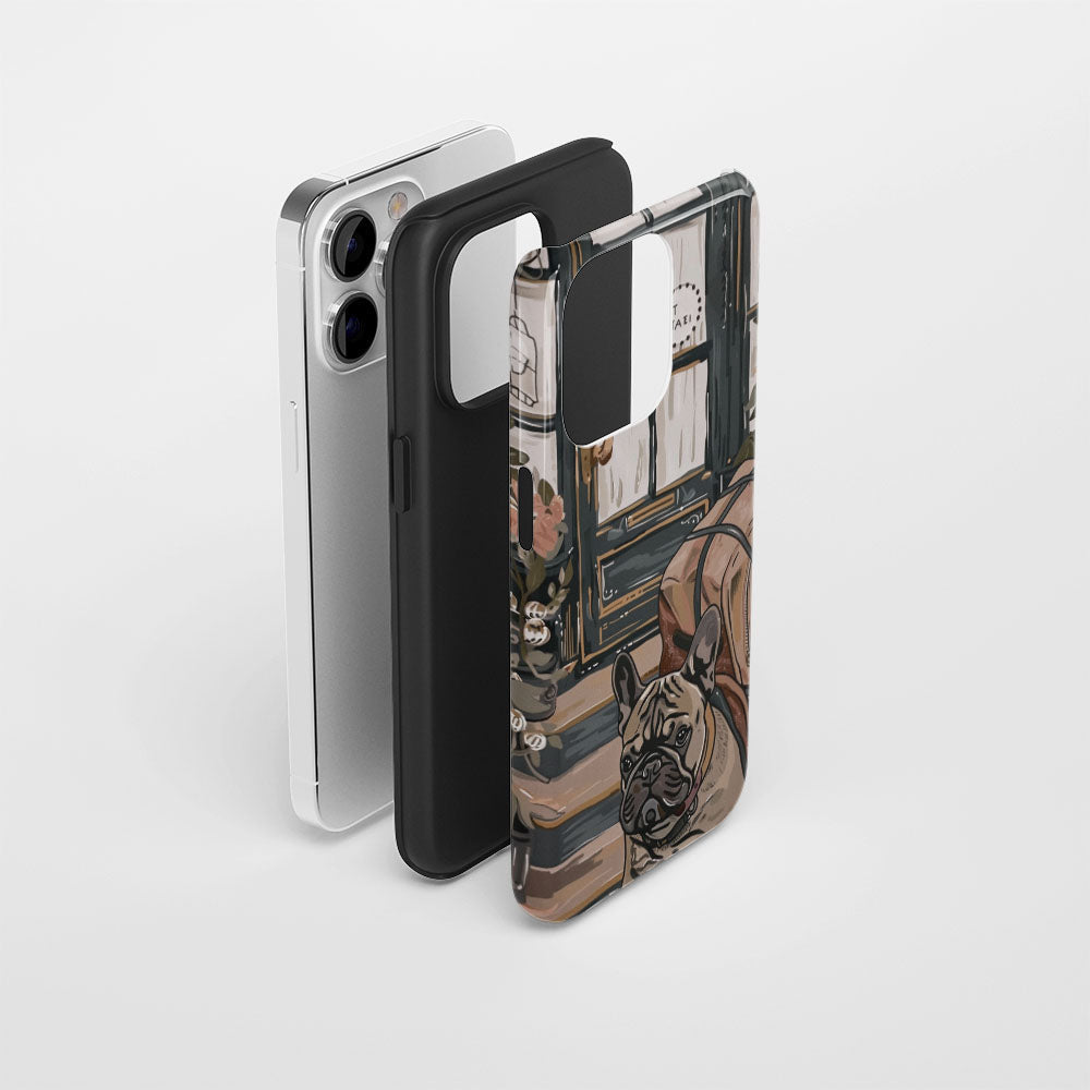 Double-Layer Semi-Handprinted Tough Matte iPhone Case