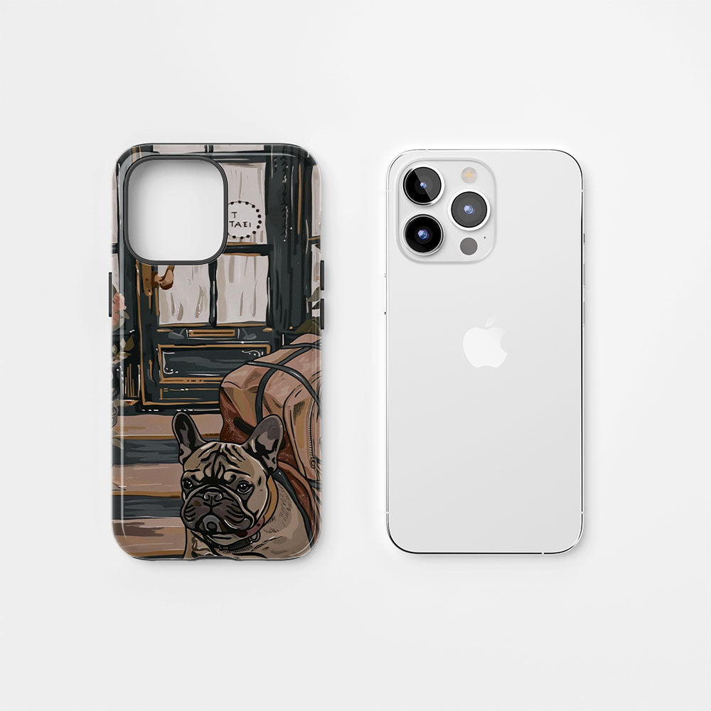 Double-Layer Semi-Handprinted Tough Matte iPhone Case