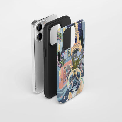 Double-Layer Semi-Handprinted Tough Matte iPhone Case