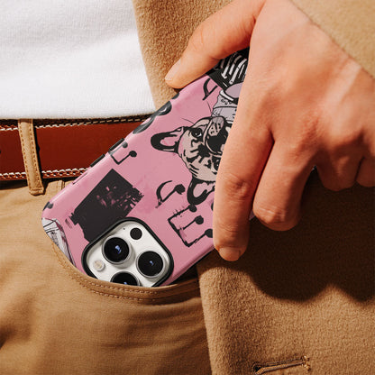 Double-Layer Semi-Handprinted Tough Matte iPhone Case