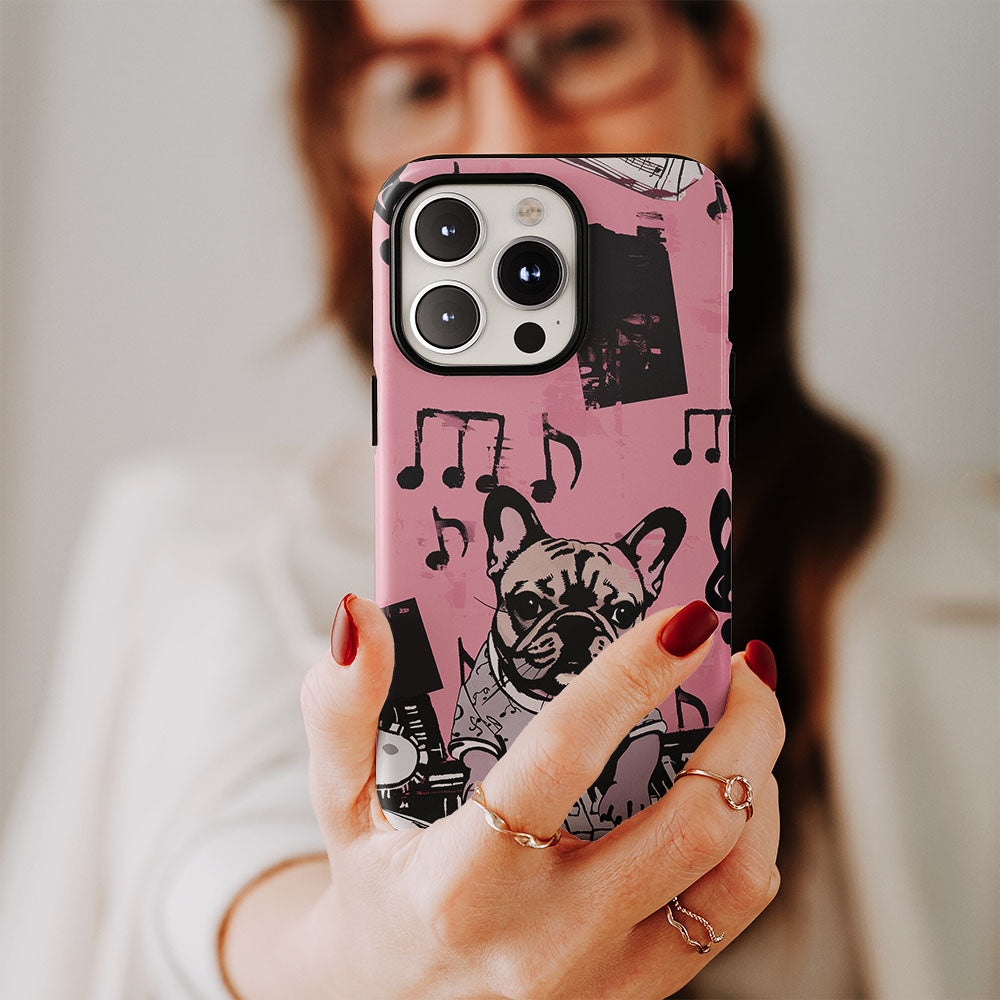 Double-Layer Semi-Handprinted Tough Matte iPhone Case