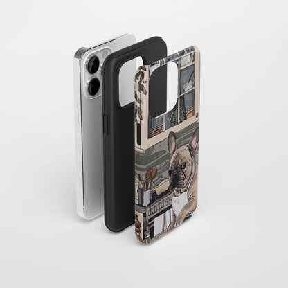 Double-Layer Semi-Handprinted Tough Matte iPhone Case