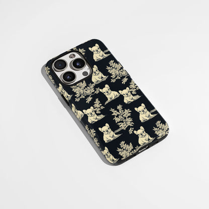 Semi-Handprinted Tough Matte French Bulldog Black iPhone Case