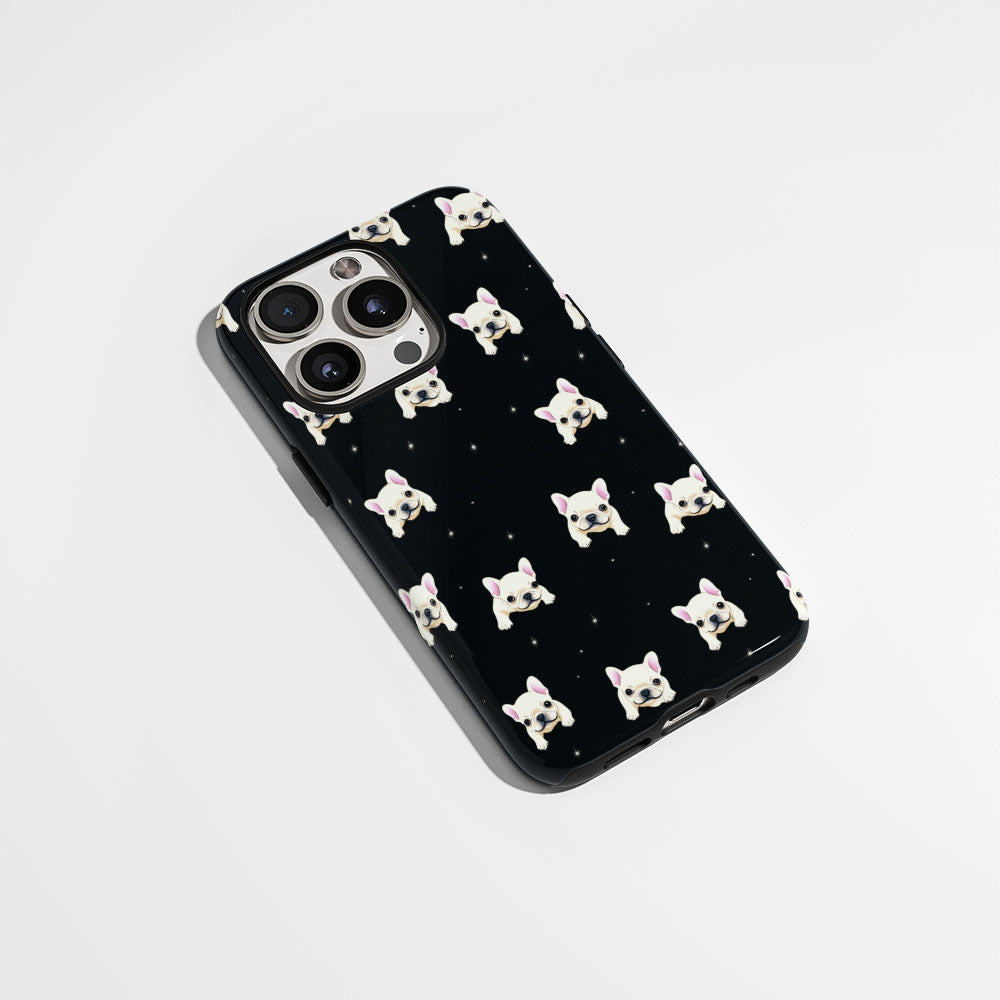 Semi-Handprinted Tough Matte French Bulldog Black iPhone Case