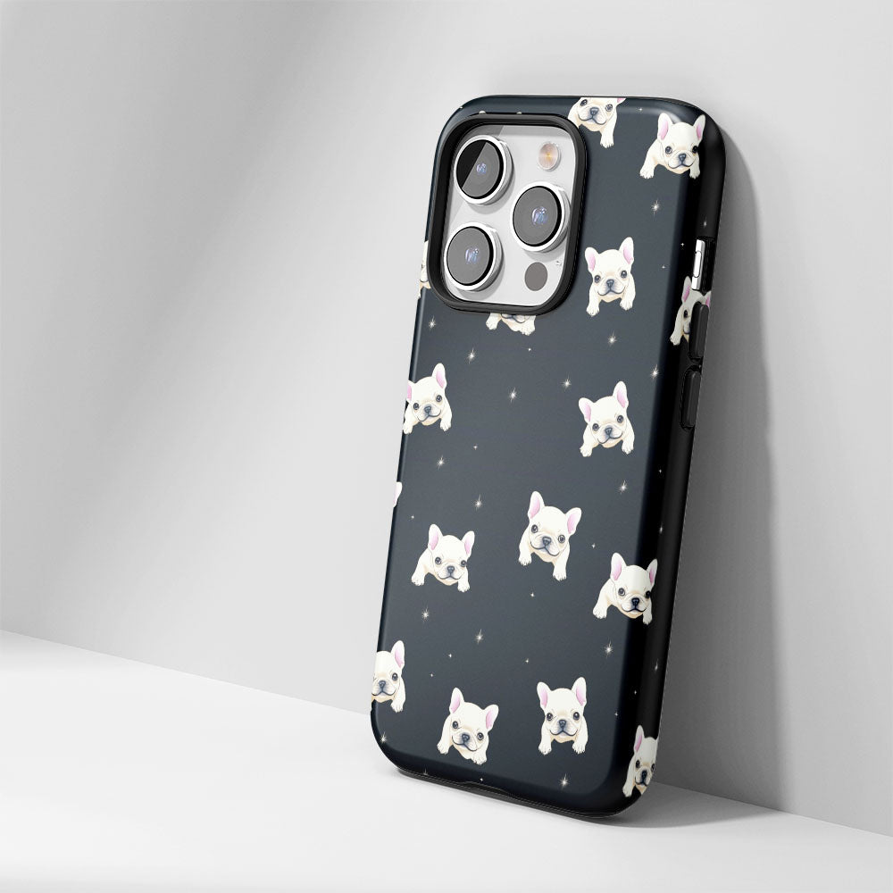 Semi-Handprinted Tough Matte French Bulldog Black iPhone Case