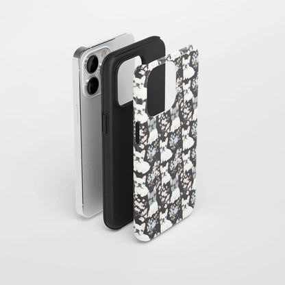 Semi-Handprinted Tough Matte French Bulldog Black iPhone Case