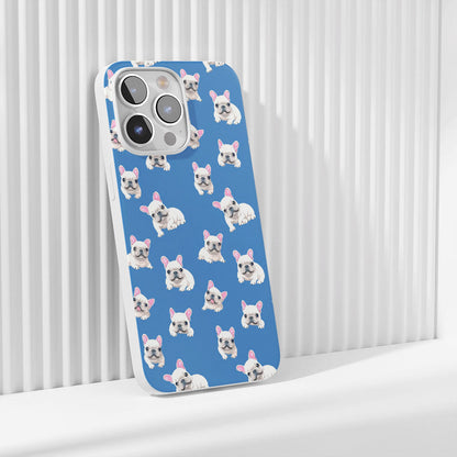 Latest 3rd-Generation Crystal Tough Glossy French Bulldog Blue iPhone Case