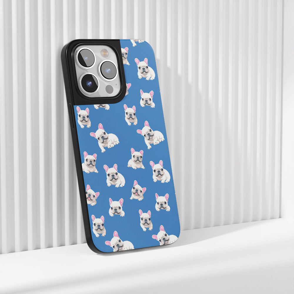 Industry-Level Tough Matte French Bulldog Blue iPhone Case