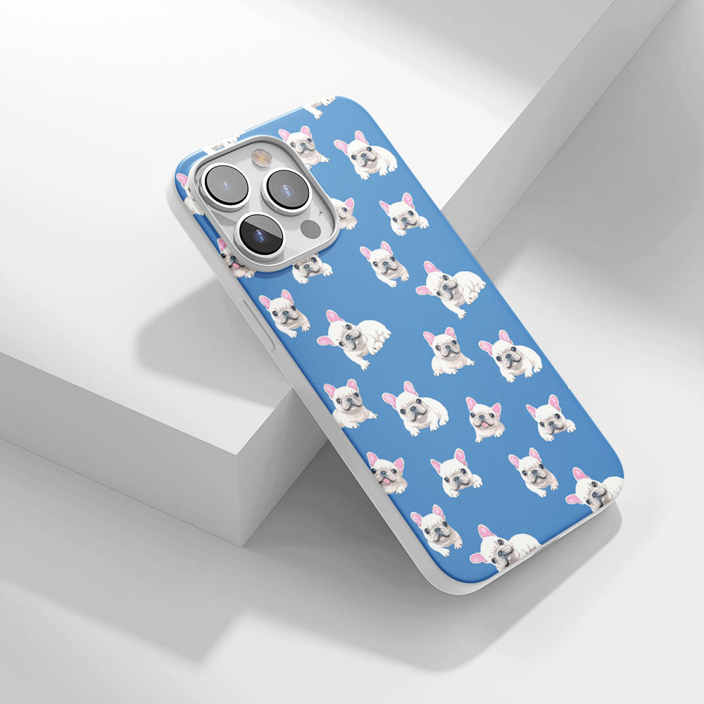 Latest 3rd-Generation Crystal Tough Glossy French Bulldog Blue iPhone Case