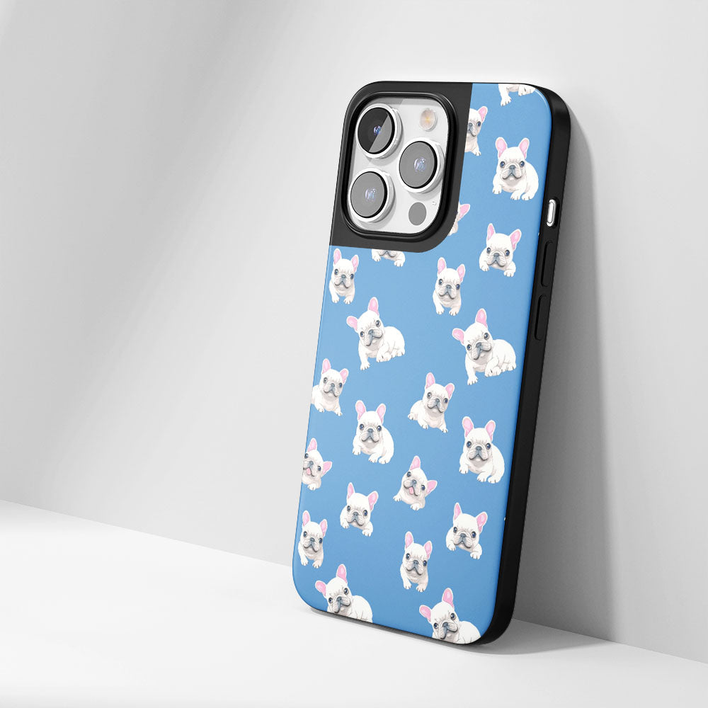 Industry-Level Tough Matte French Bulldog Blue iPhone Case