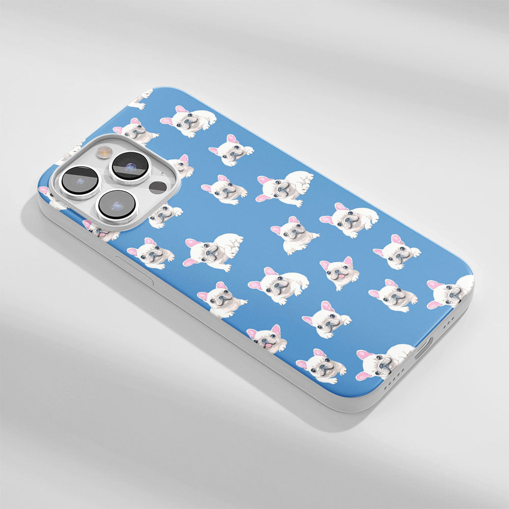 Latest 3rd-Generation Crystal Tough Glossy French Bulldog Blue iPhone Case