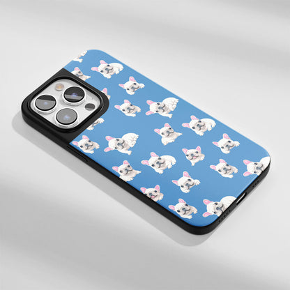 Industry-Level Tough Matte French Bulldog Blue iPhone Case