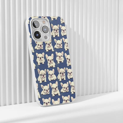 Latest 3rd-Generation Crystal Tough Glossy French Bulldog Blue iPhone Case