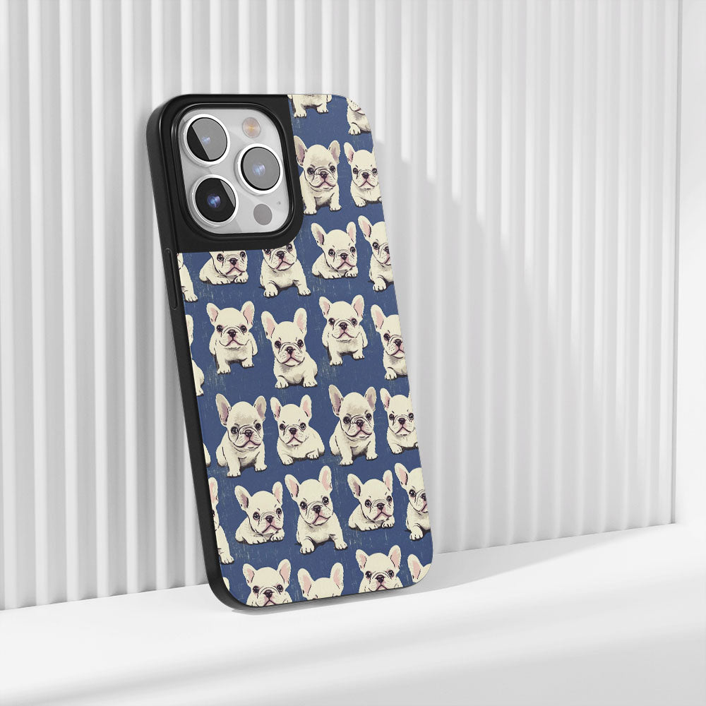 Industry-Level Tough Matte French Bulldog Blue iPhone Case