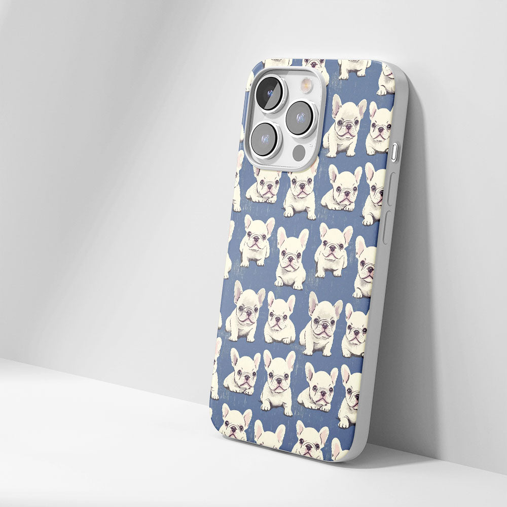 Latest 3rd-Generation Crystal Tough Glossy French Bulldog Blue iPhone Case