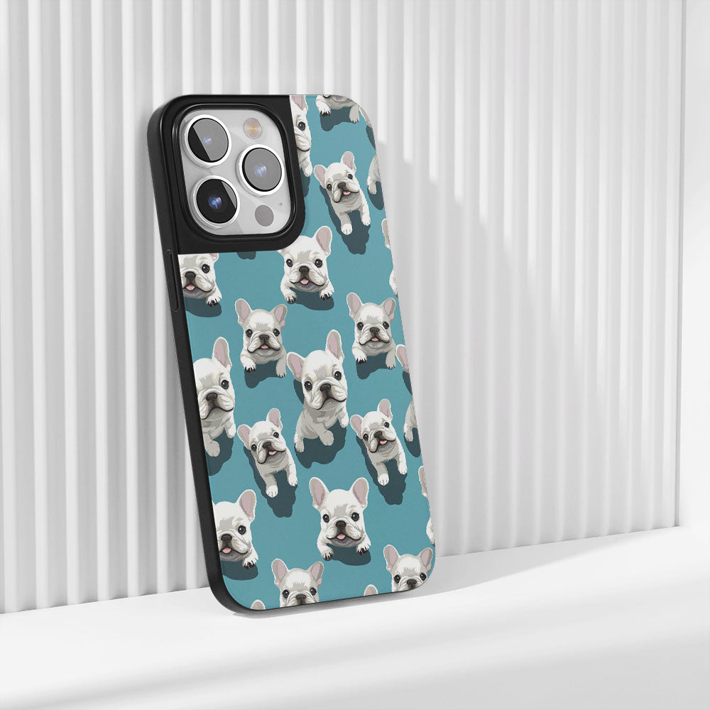 Industry-Level Tough Matte French Bulldog Blue iPhone Case