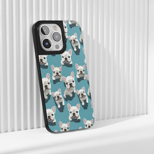 Industry-Level Tough Matte French Bulldog Blue iPhone Case