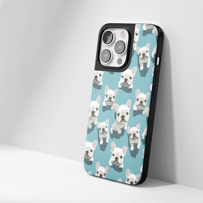 Industry-Level Tough Matte French Bulldog Blue iPhone Case