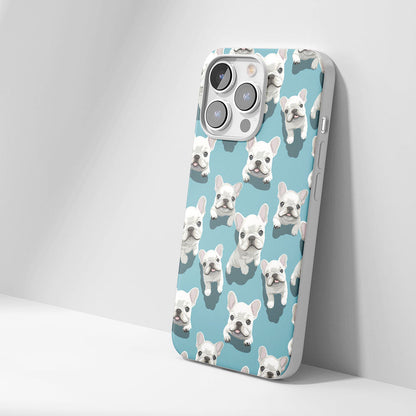 Latest 3rd-Generation Crystal Tough Glossy French Bulldog Blue iPhone Case