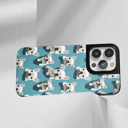 Industry-Level Tough Matte French Bulldog Blue iPhone Case