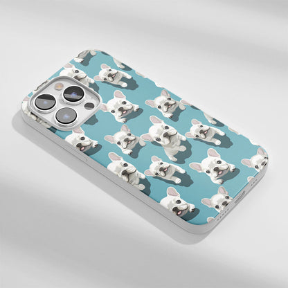 Latest 3rd-Generation Crystal Tough Glossy French Bulldog Blue iPhone Case