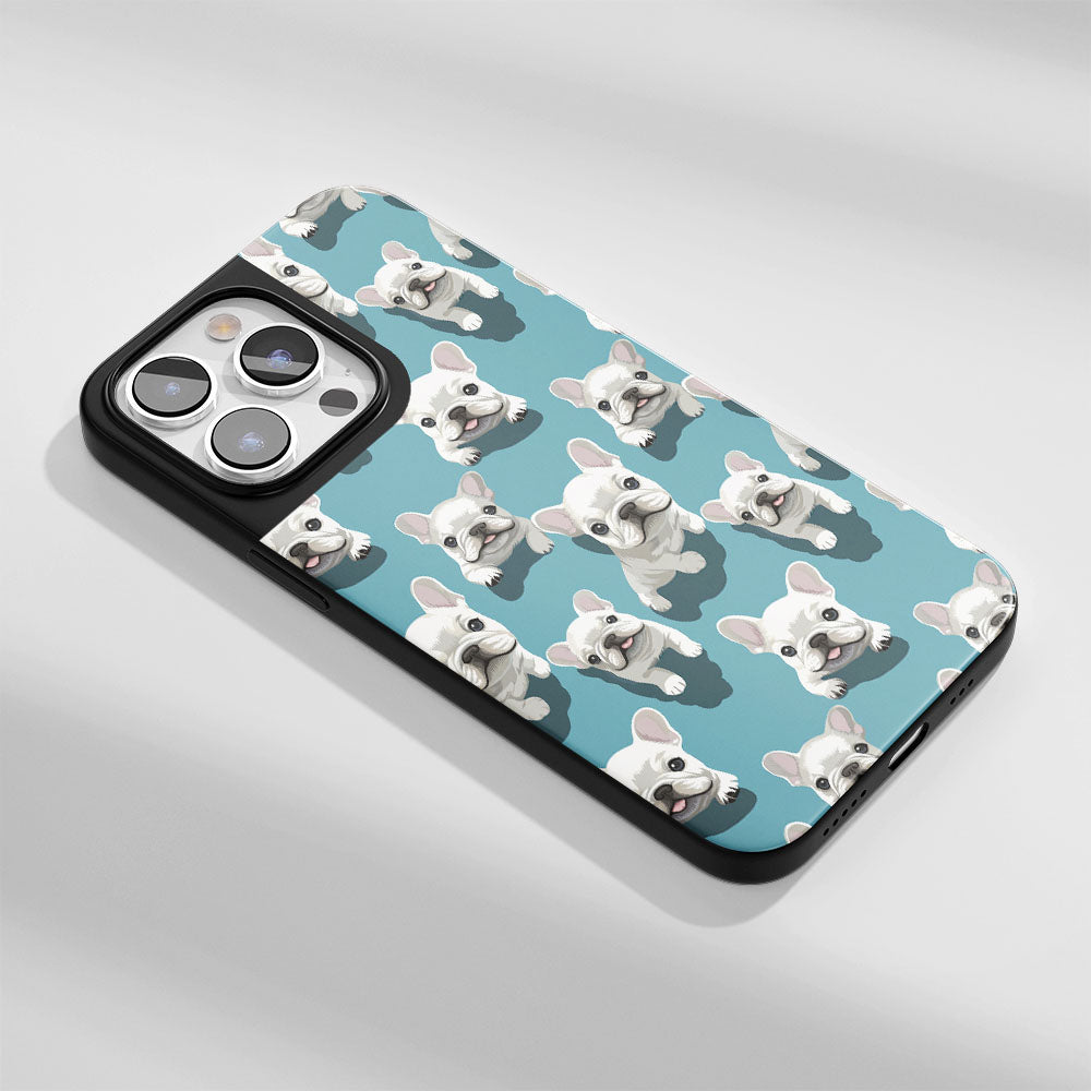 Industry-Level Tough Matte French Bulldog Blue iPhone Case