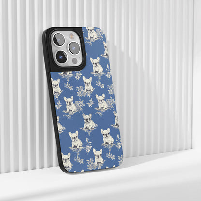 Industry-Level Tough Matte French Bulldog Blue iPhone Case