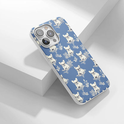 Latest 3rd-Generation Crystal Tough Glossy French Bulldog Blue iPhone Case