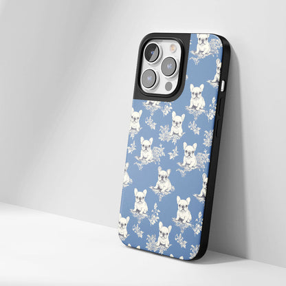 Industry-Level Tough Matte French Bulldog Blue iPhone Case