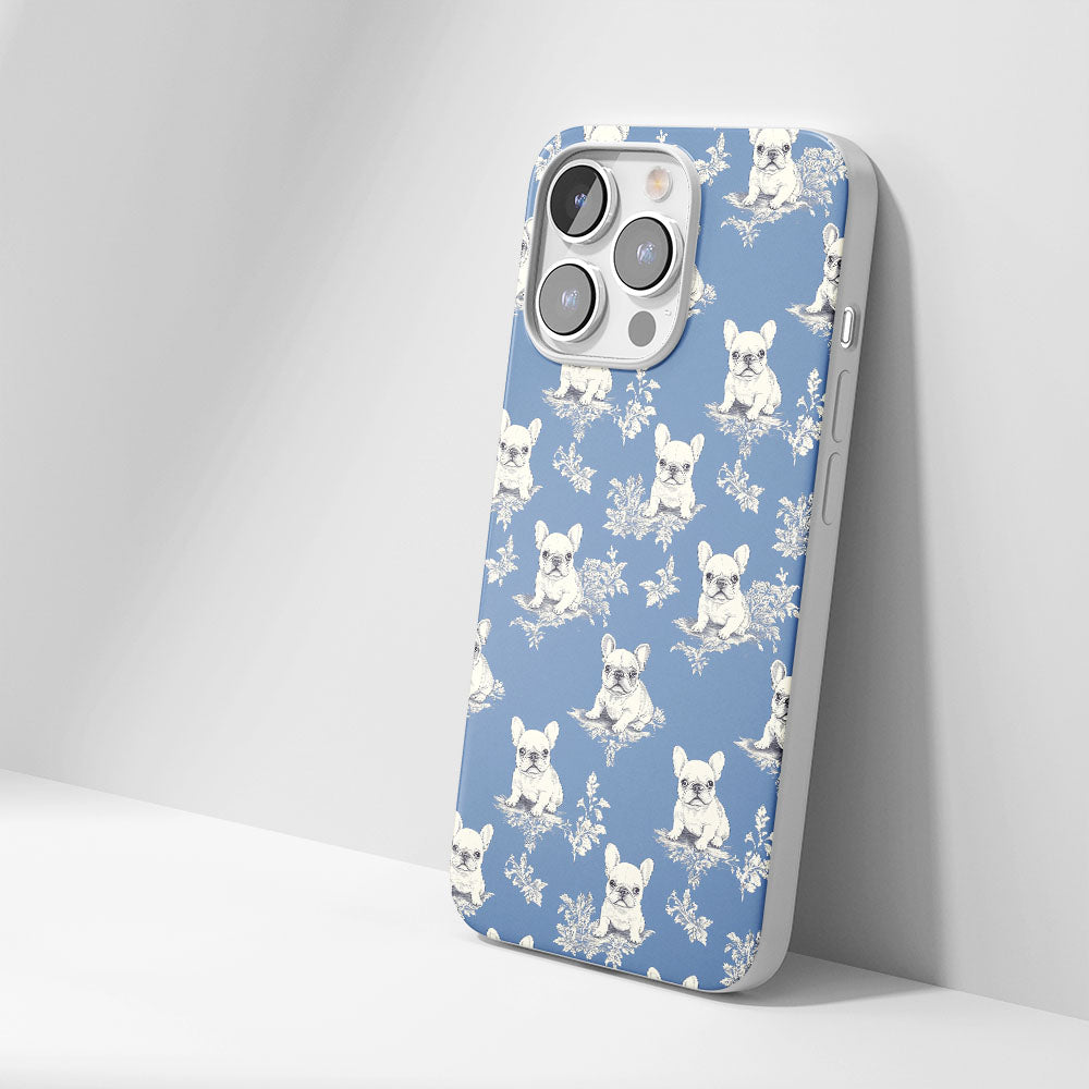 Latest 3rd-Generation Crystal Tough Glossy French Bulldog Blue iPhone Case