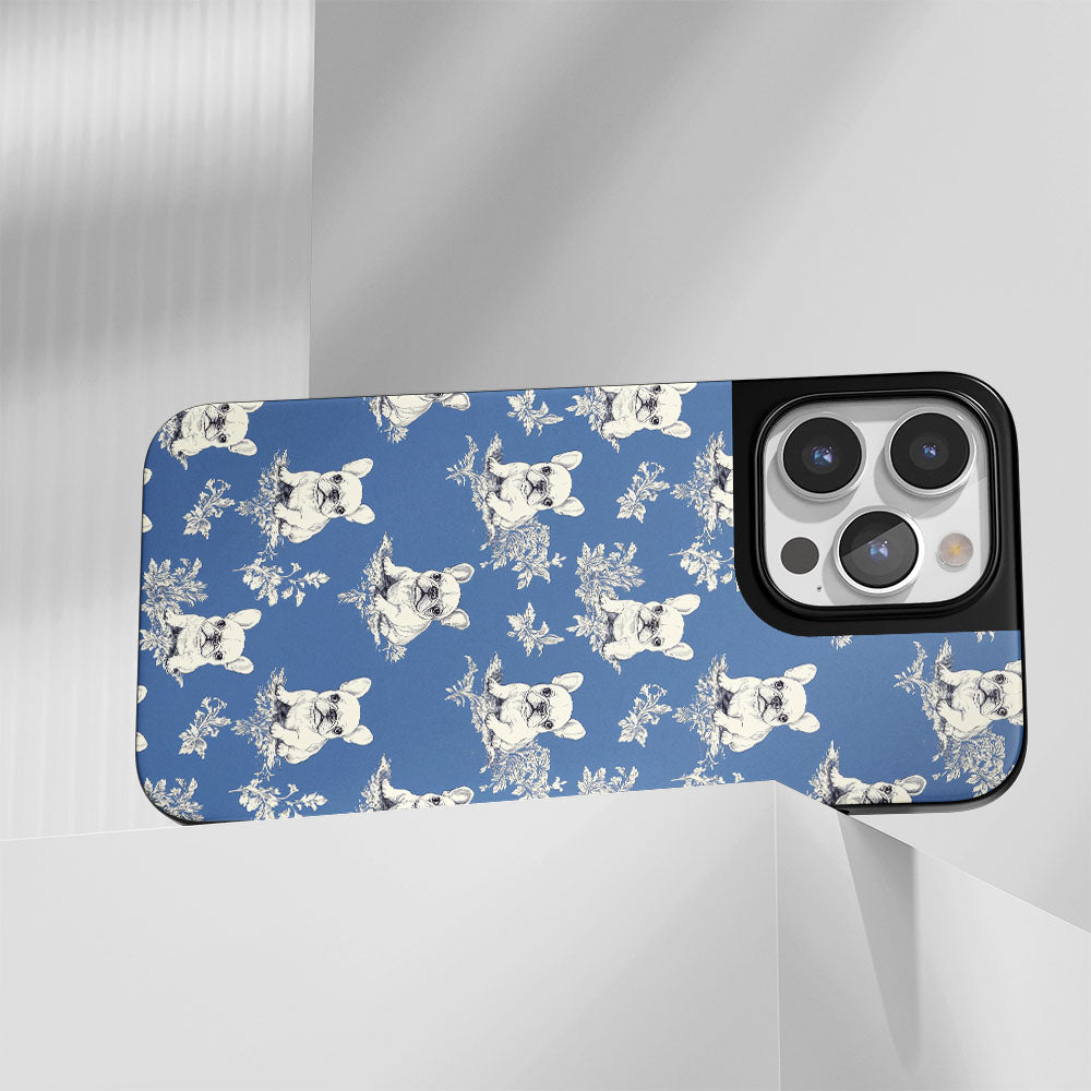 Industry-Level Tough Matte French Bulldog Blue iPhone Case